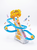 Cute Cartoon slide down a track