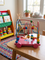 Raindrops 2-in-1 Wooden Pull Toy with Beads Maze