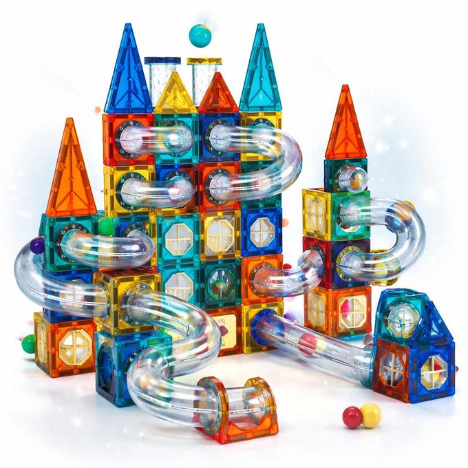 Colorful Magnetic Pipeline Building Block Set