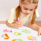 DIY Colored Crystal Glue Painting Keychain Craft Kit.