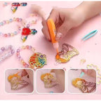 DIY Colored Crystal Glue Painting Keychain Craft Kit.