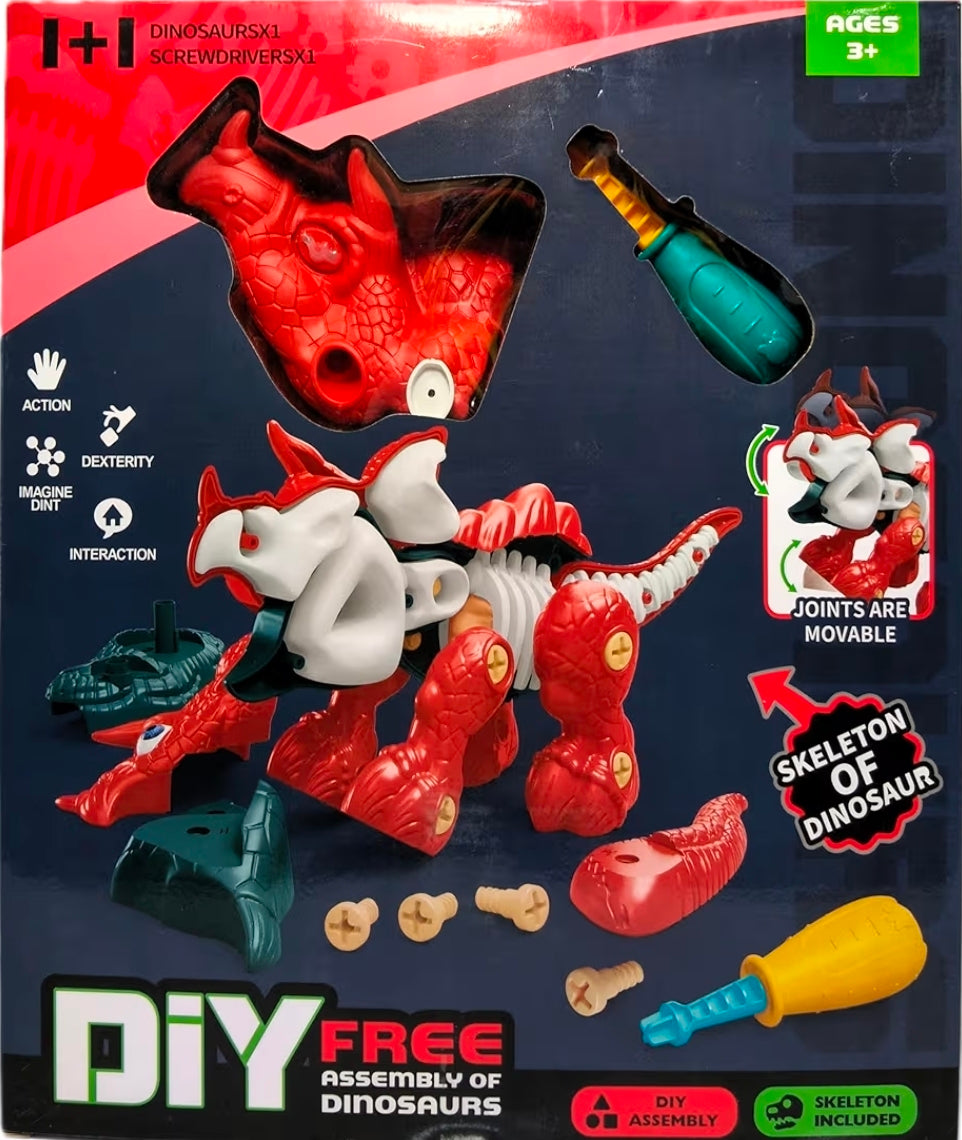 Dinosaur installation with screwdrivers