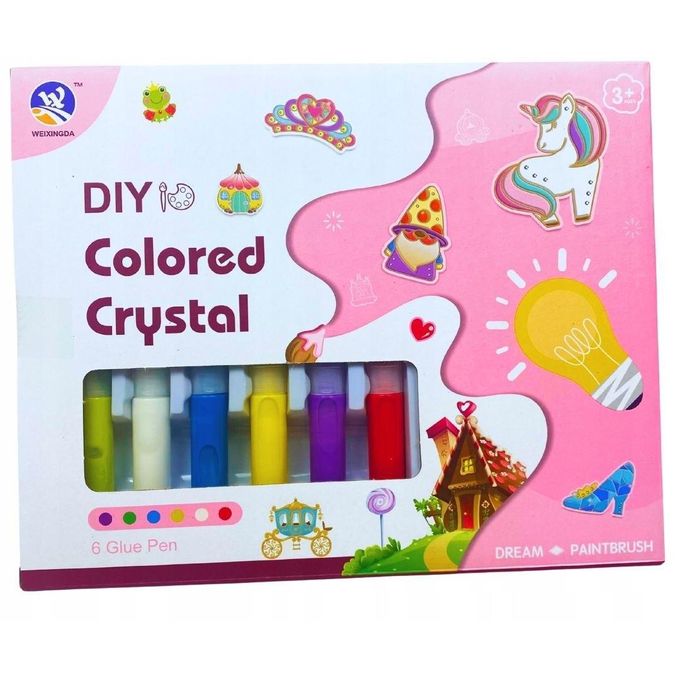 DIY Colored Crystal Glue Painting Keychain Craft Kit.