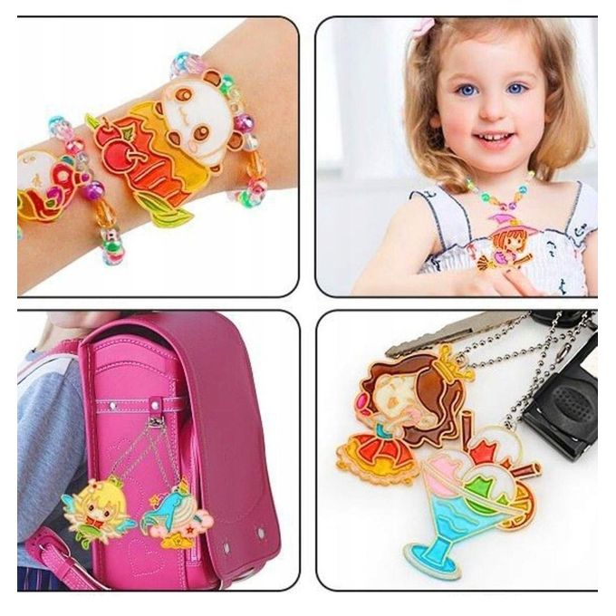 DIY Colored Crystal Glue Painting Keychain Craft Kit.