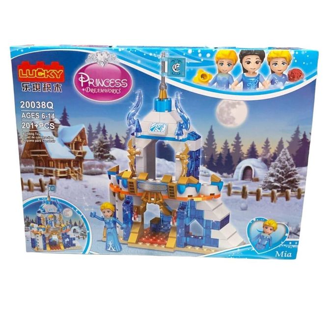 Lucky Princess Mia Ice Tower building block set containing 201 pieces.