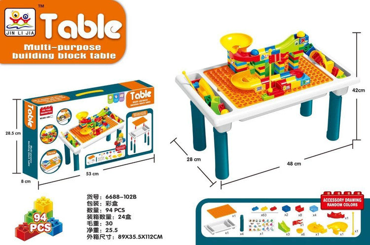 Multi-Purpose Building Block Table activity playset box